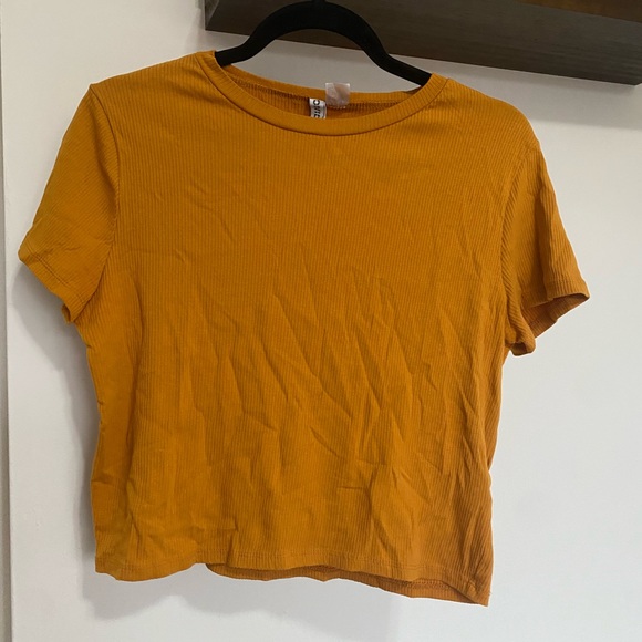H&M mustard cropped tee - Picture 1 of 1